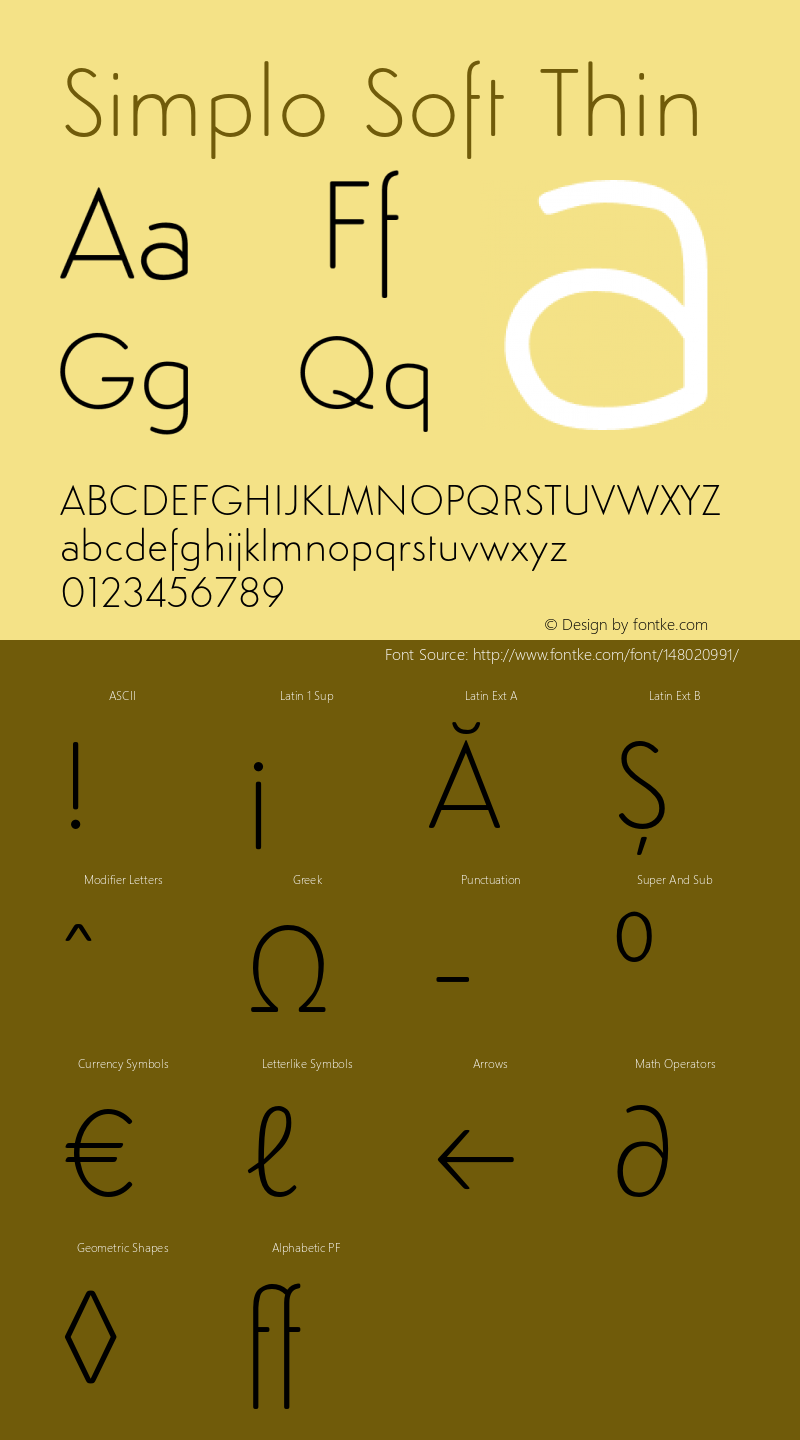 SimploSoft-Thin Version 1.07          UltraPrecision Font图片样张