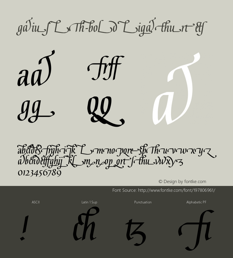 ☞Gaius LT Bold Ligatures Version 2.01;2005;com.myfonts.easy.linotype.gaius-lt.bold-ligatures.wfkit2.version.52N2图片样张