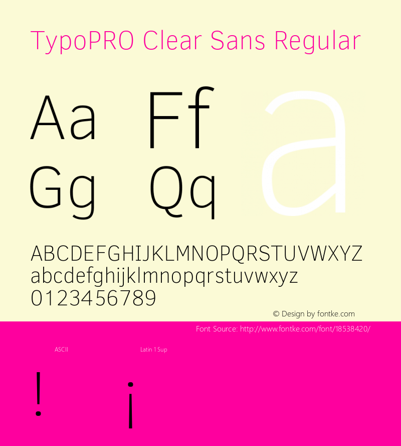 TypoPRO Clear Sans Regular Version 1.00图片样张