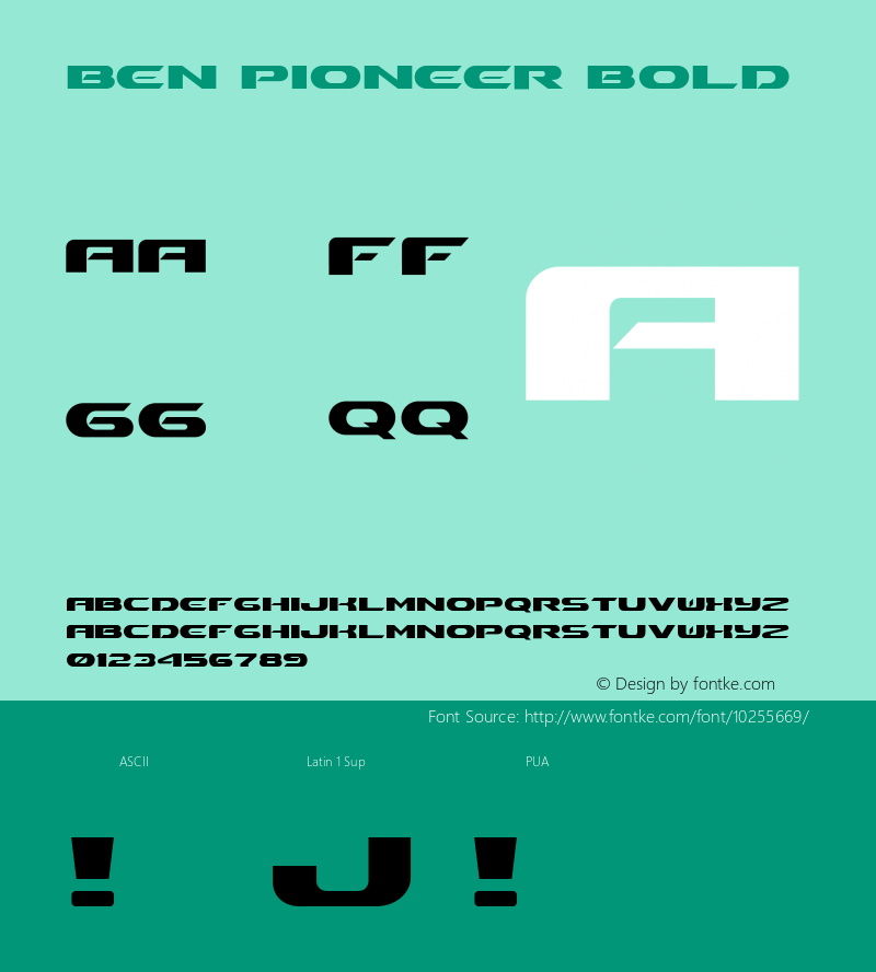 Ben Pioneer Bold Macromedia Fontographer 4.1 11/14/97图片样张