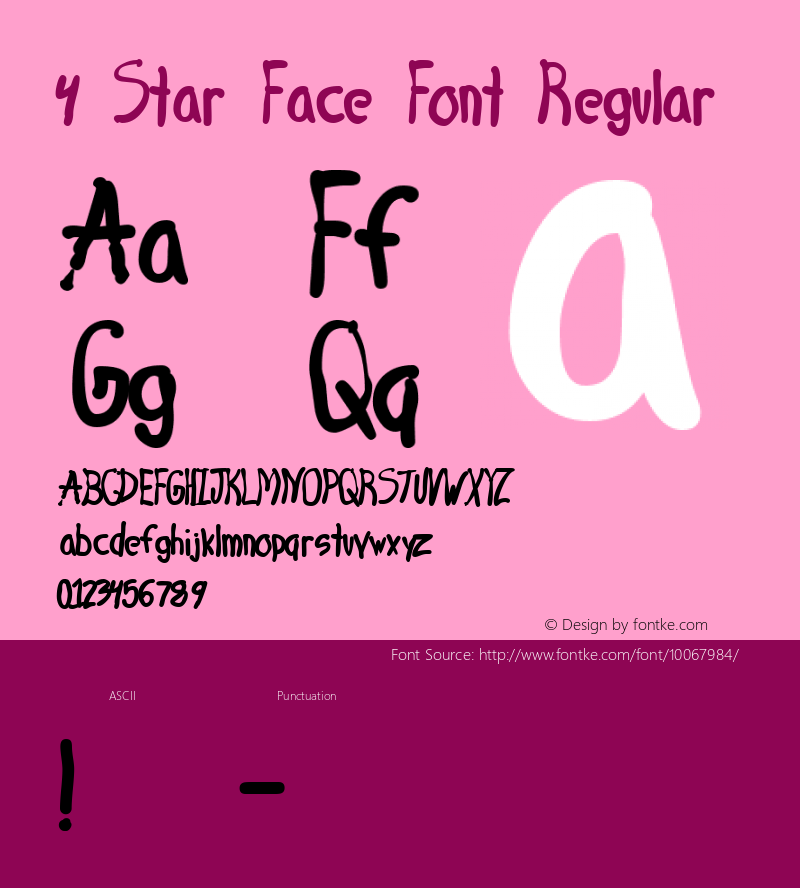 4 Star Face Font Regular 1.0 of this 