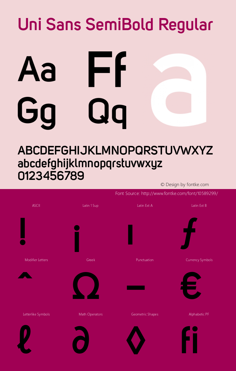 Uni Sans SemiBold Regular Version 001.001图片样张