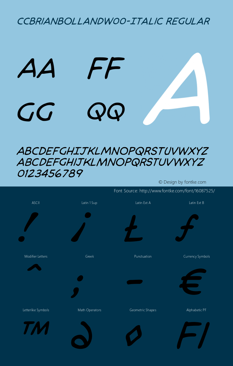 CCBrianBollandW00-Italic Regular Version 1.00图片样张