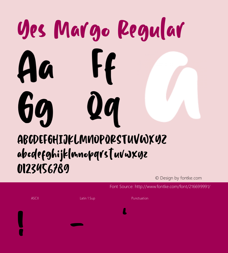 Yes Margo Version 1.00;February 10, 2021;FontCreator 12.0.0.2545 64-bit图片样张