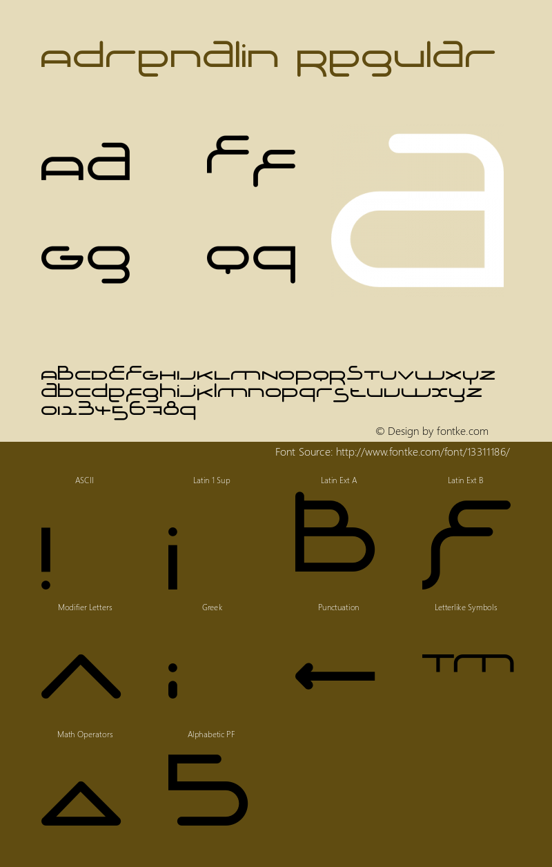 Adrenalin Regular OTF 1.000;PS 001.000;Core 1.0.29图片样张