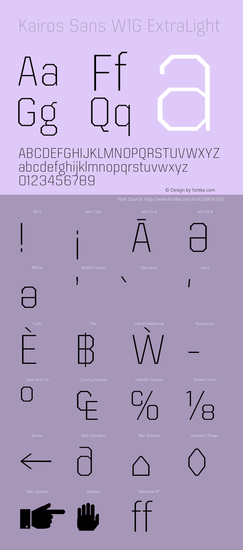 Kairos Sans W1G ExtraLight Version 1.00图片样张