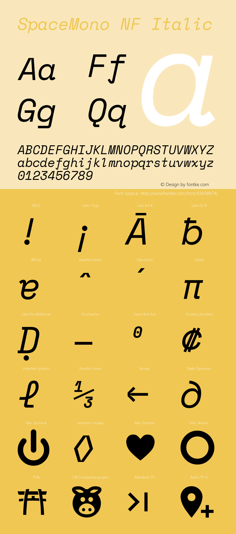 Space Mono Italic Nerd Font Complete Windows Compatible Version 1.000;PS 1.000;hotconv 1.0.81;makeotf.lib2.5.63406图片样张