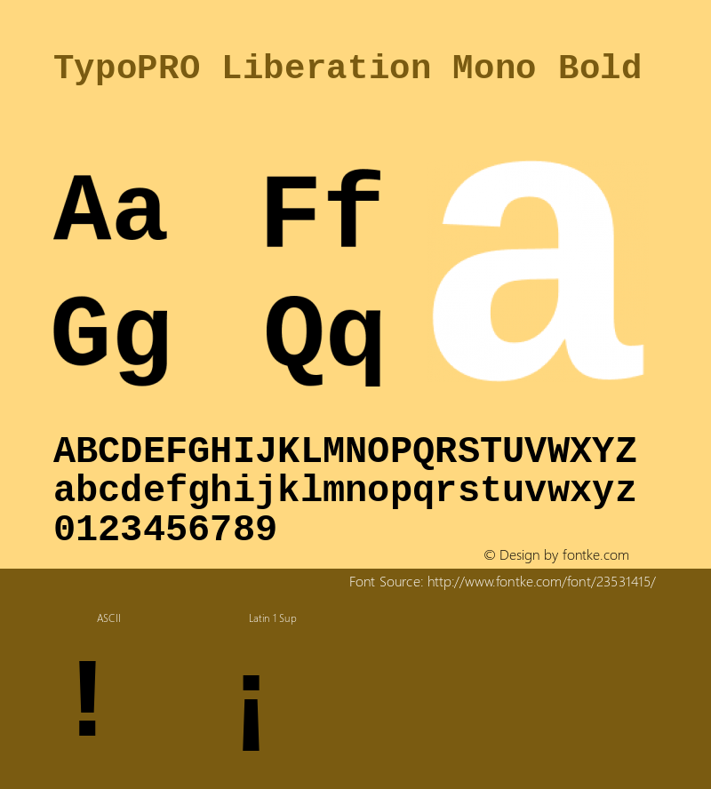 TypoPRO Liberation Mono Bold Version 2.00.1图片样张