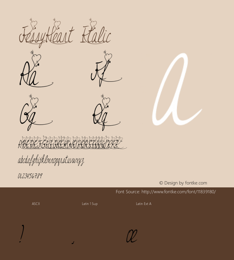 JessyHeart Italic Version 001.000图片样张