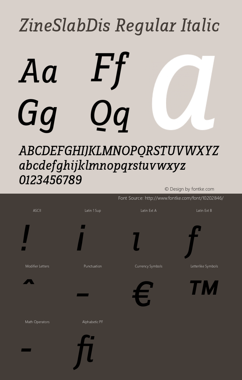 ZineSlabDis Regular Italic 004.301图片样张