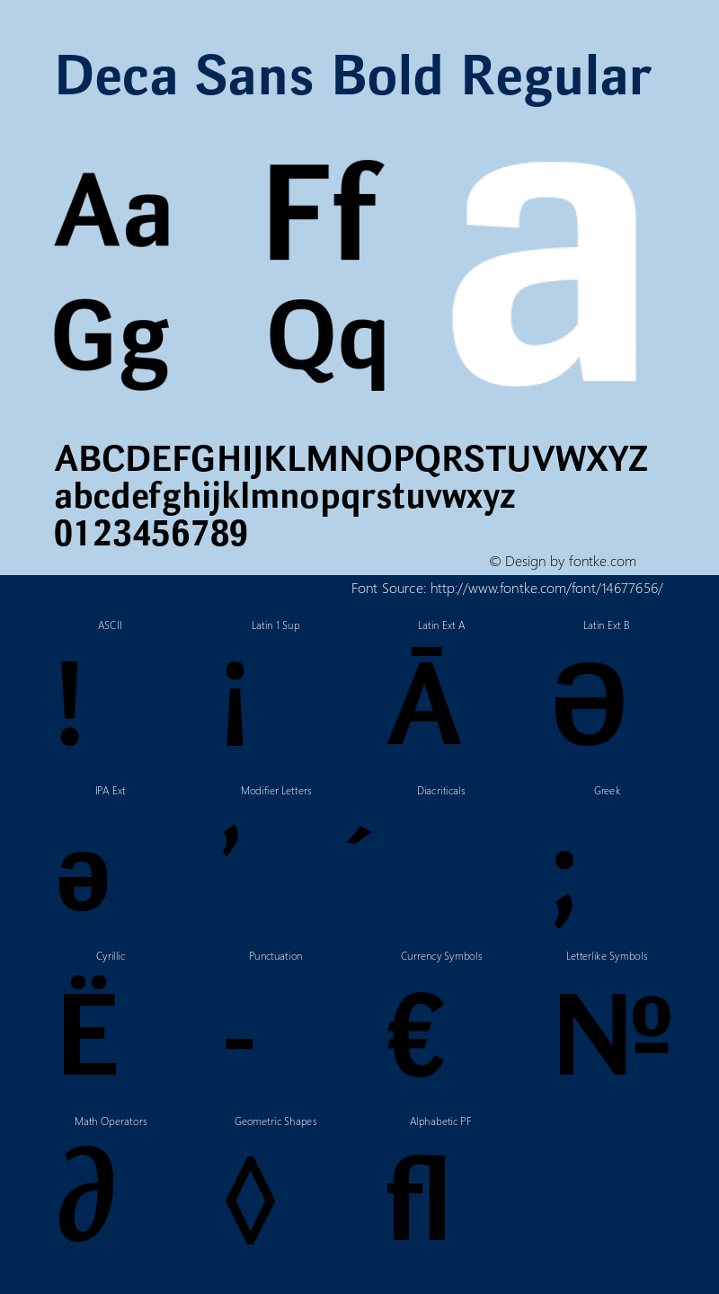 Deca Sans Bold Regular Version 1.000图片样张