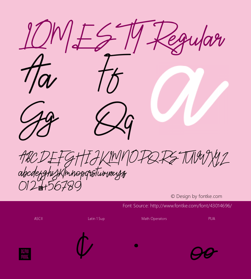 LOMESTY Version 1.00;September 20, 2019;FontCreator 12.0.0.2525 64-bit图片样张