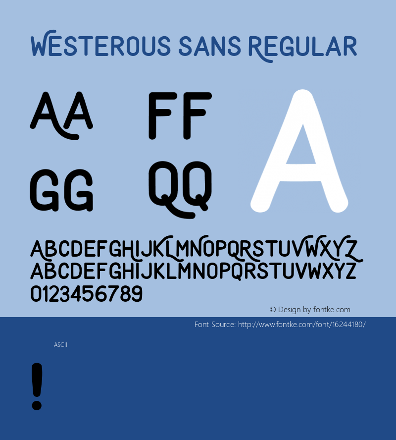 Westerous Sans Regular Unknown图片样张