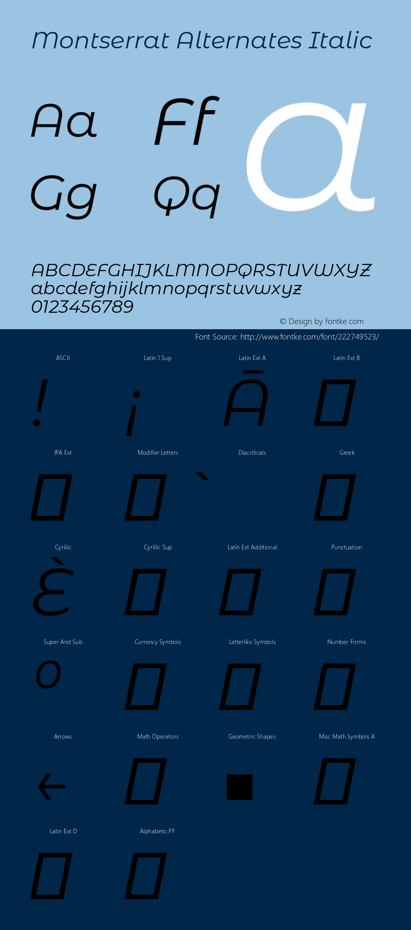 Montserrat Alternates Italic Version 7.200图片样张