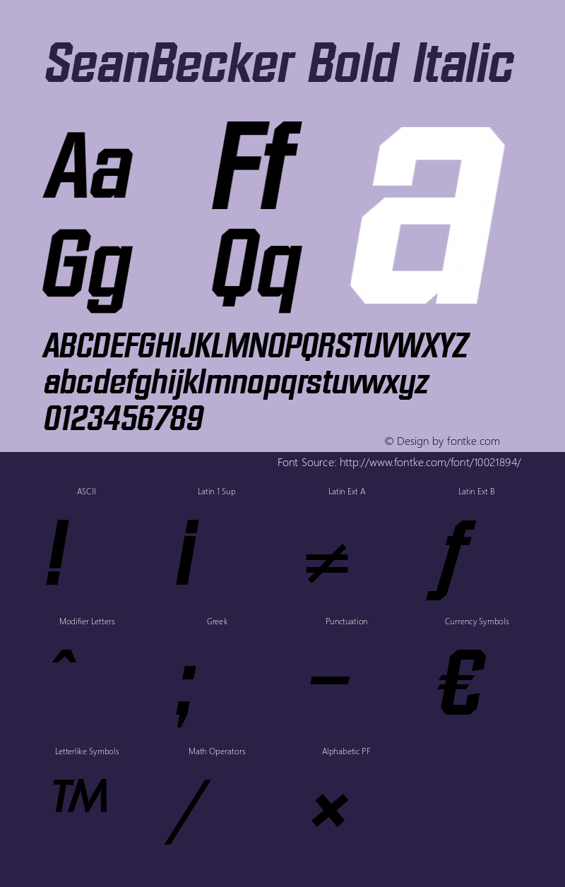 SeanBecker Bold Italic 001.000图片样张