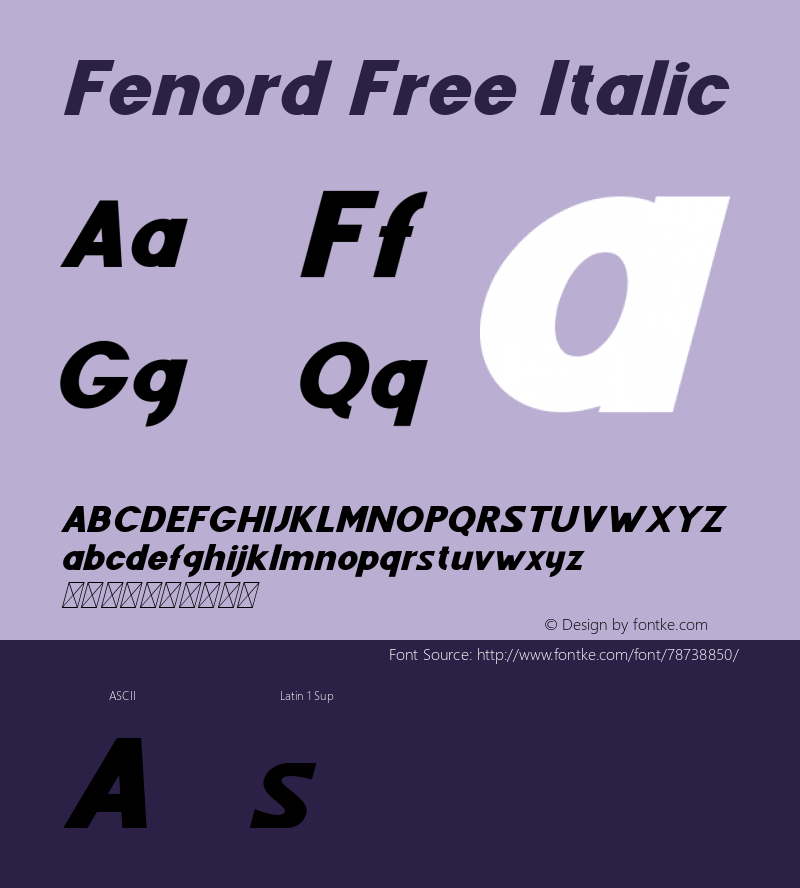 Fenord Free Italic 1.000图片样张