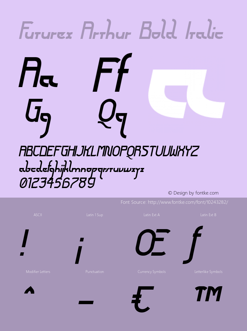 Futurex Arthur Bold Italic Version 1.1 2009图片样张