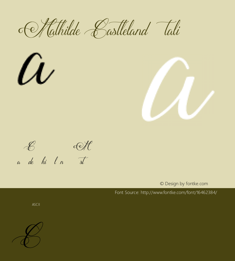 Mathilde Castleland Italic Version 1.000图片样张