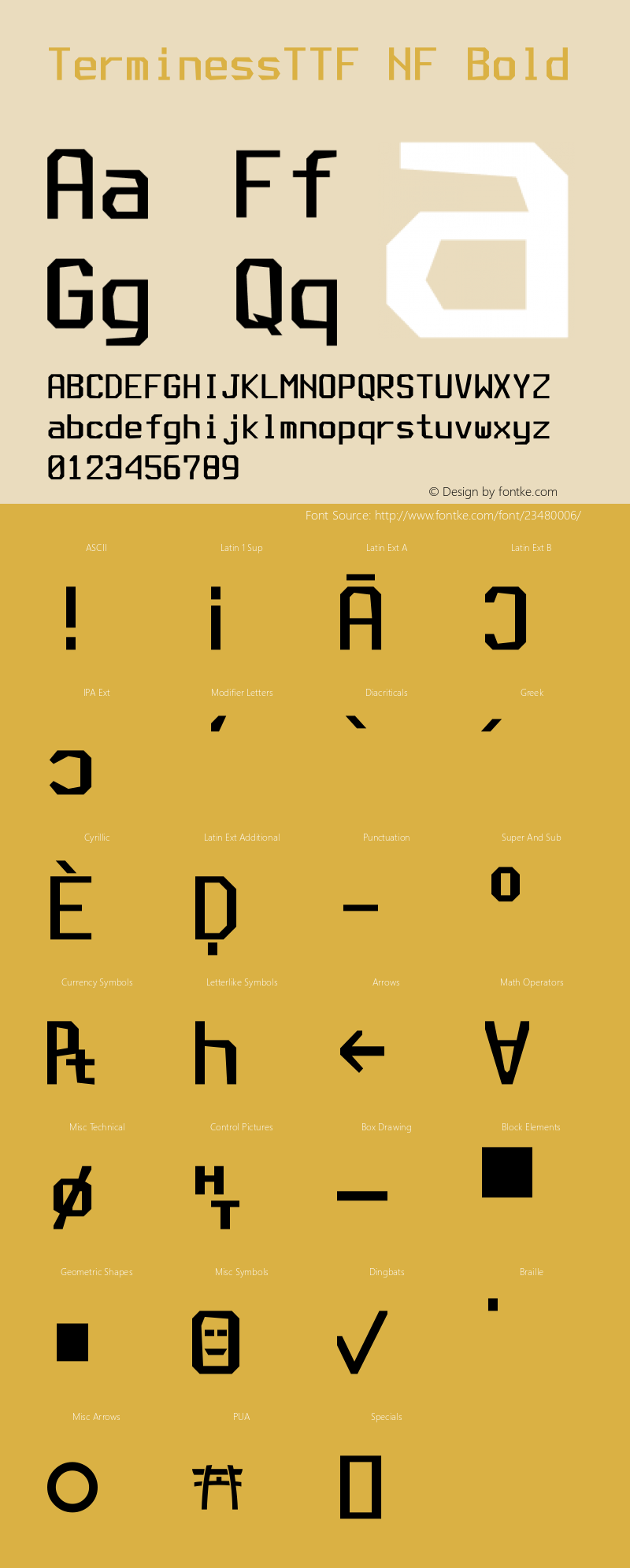 Terminess (TTF) Bold Nerd Font Complete Mono Windows Compatible Version 4.40.1;Nerd Fonts 1.图片样张