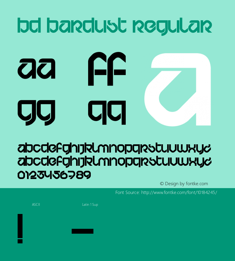 BD Bardust Regular Altsys Fontographer 4.1 03.11.2003图片样张