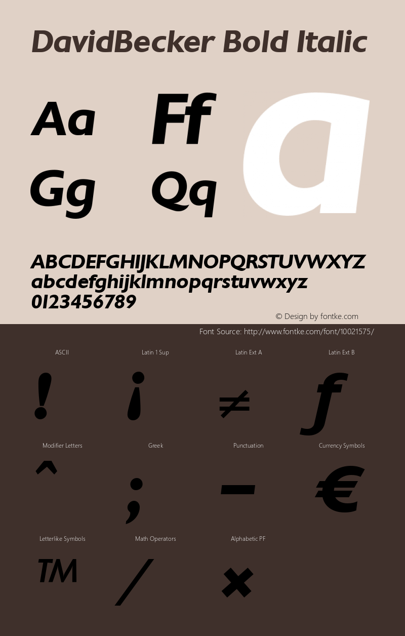 DavidBecker Bold Italic 001.000图片样张