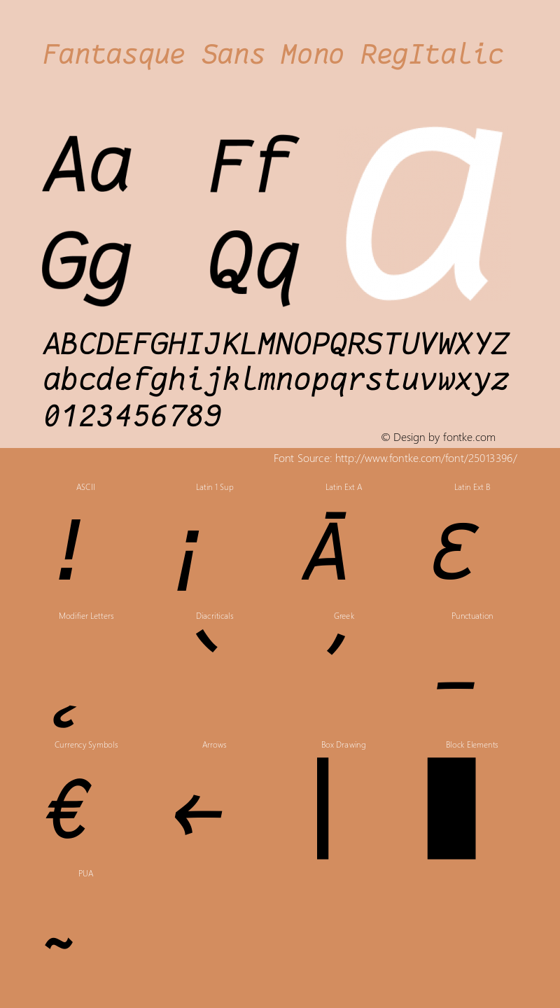 Fantasque Sans Mono Regular Italic Version 1.6.2图片样张