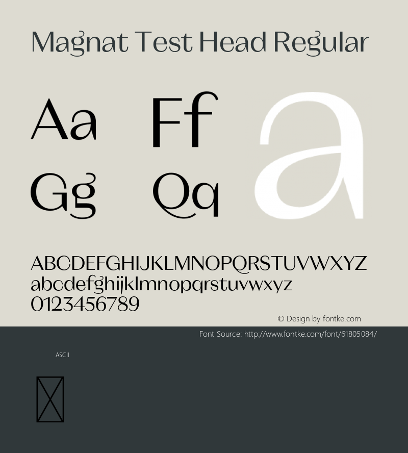 Magnat Test Head Regular Version 1.000;PS 001.000;hotconv 1.0.88;makeotf.lib2.5.64775图片样张