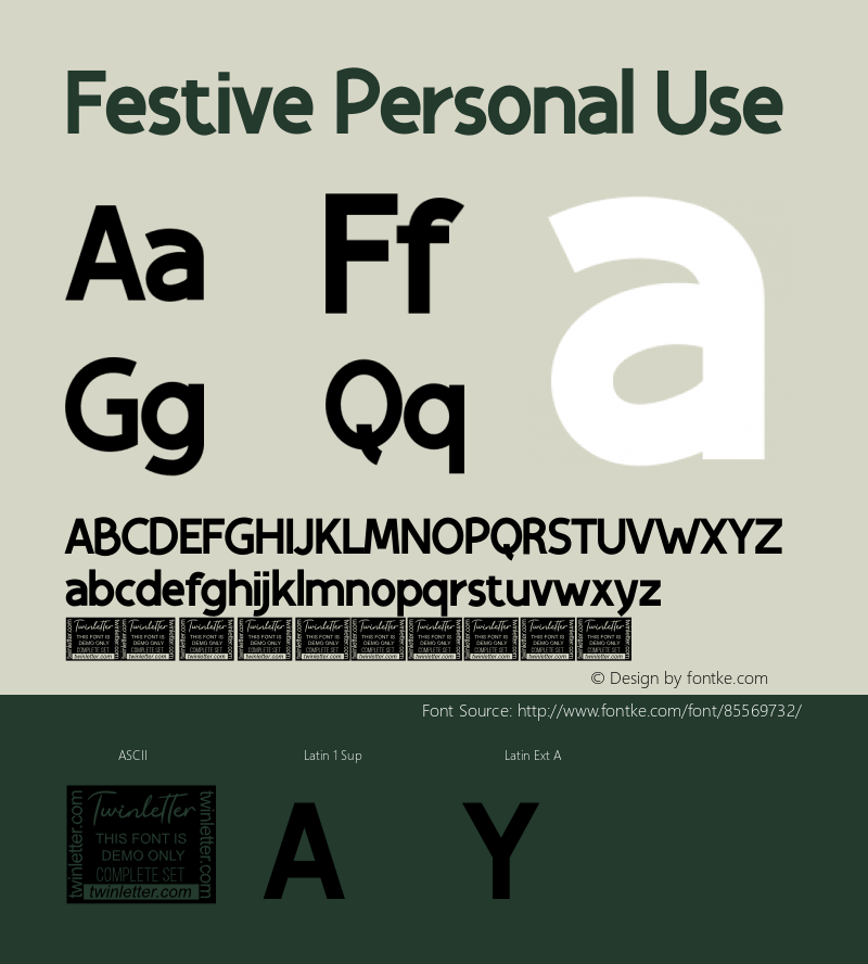 Festive Personal Use Version 1.001;Fontself Maker 3.5.4图片样张