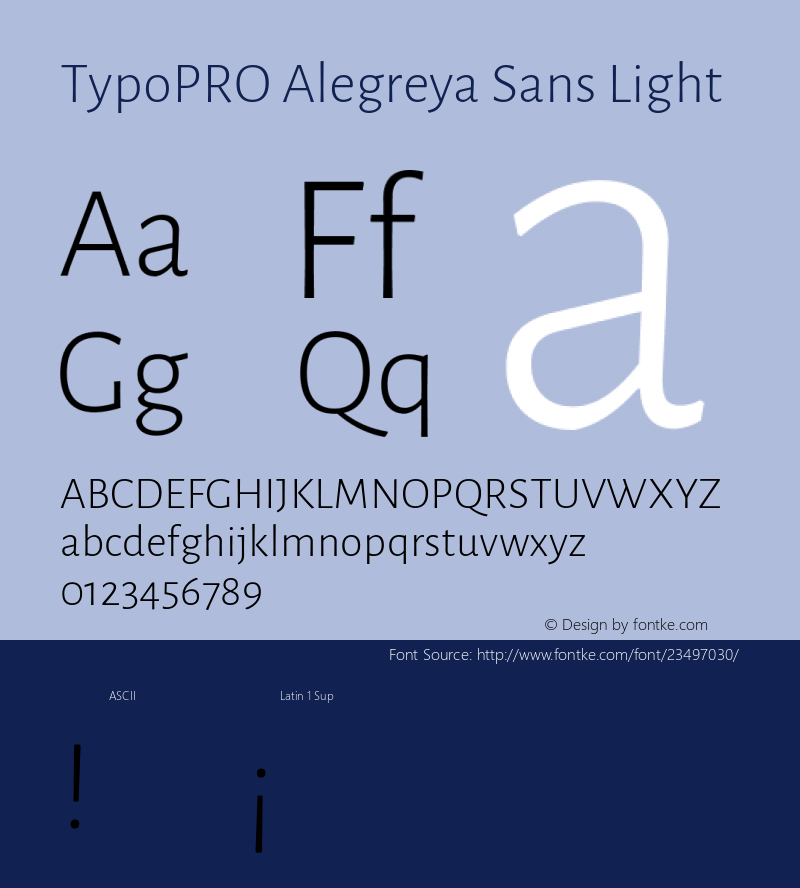 TypoPRO Alegreya Sans Light Version 1.001;PS 001.001;hotconv 1.0.70;makeotf.lib2.5.58329 DEVELOPMENT; ttfautohint (v0.97) -l 8 -r 50 -G 200 -x 17 -f dflt -w G -W图片样张