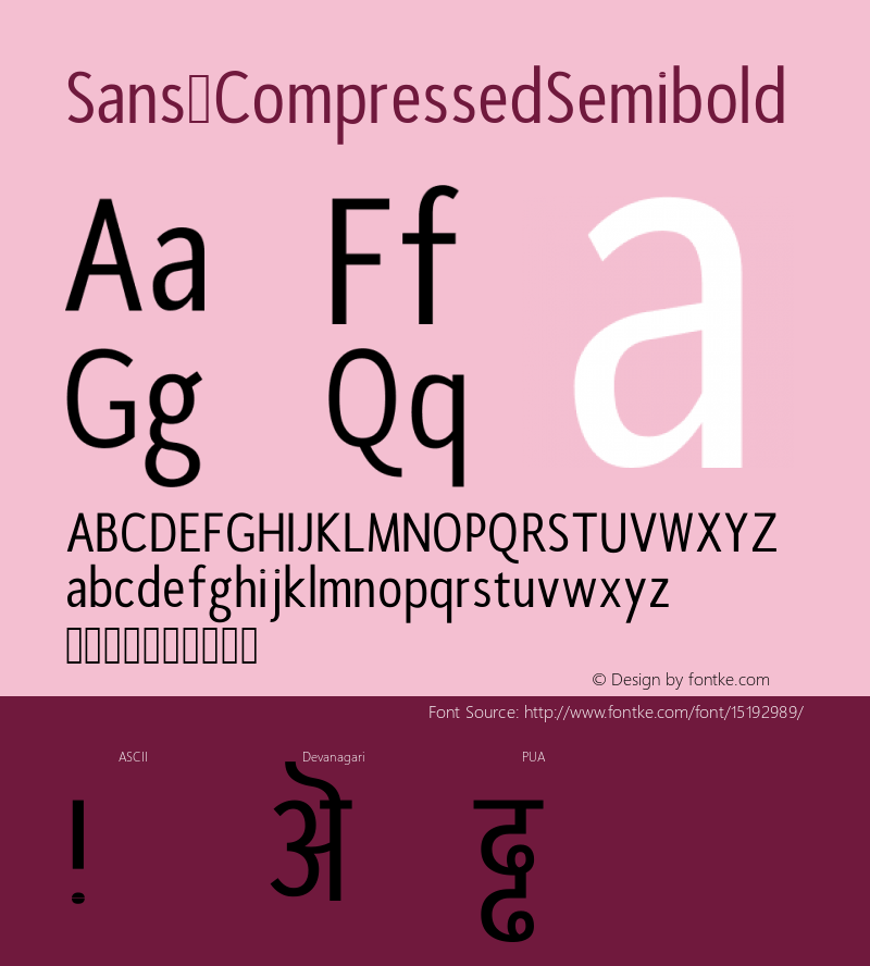 Sans CompressedSemibold Version Version 1.0图片样张