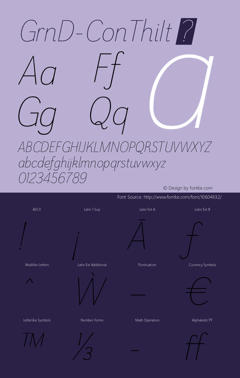 GrnD-ConThiIt ☞ Version 1.000;com.myfonts.insigne.grenale-2.con-thin-italic.wfkit2.457R图片样张