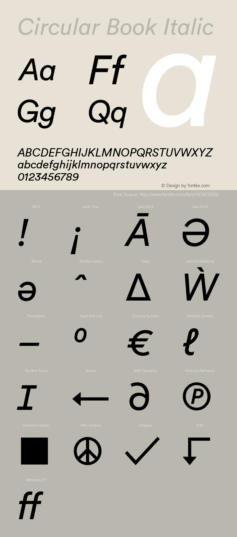 Circular Book Italic Version 1.001图片样张
