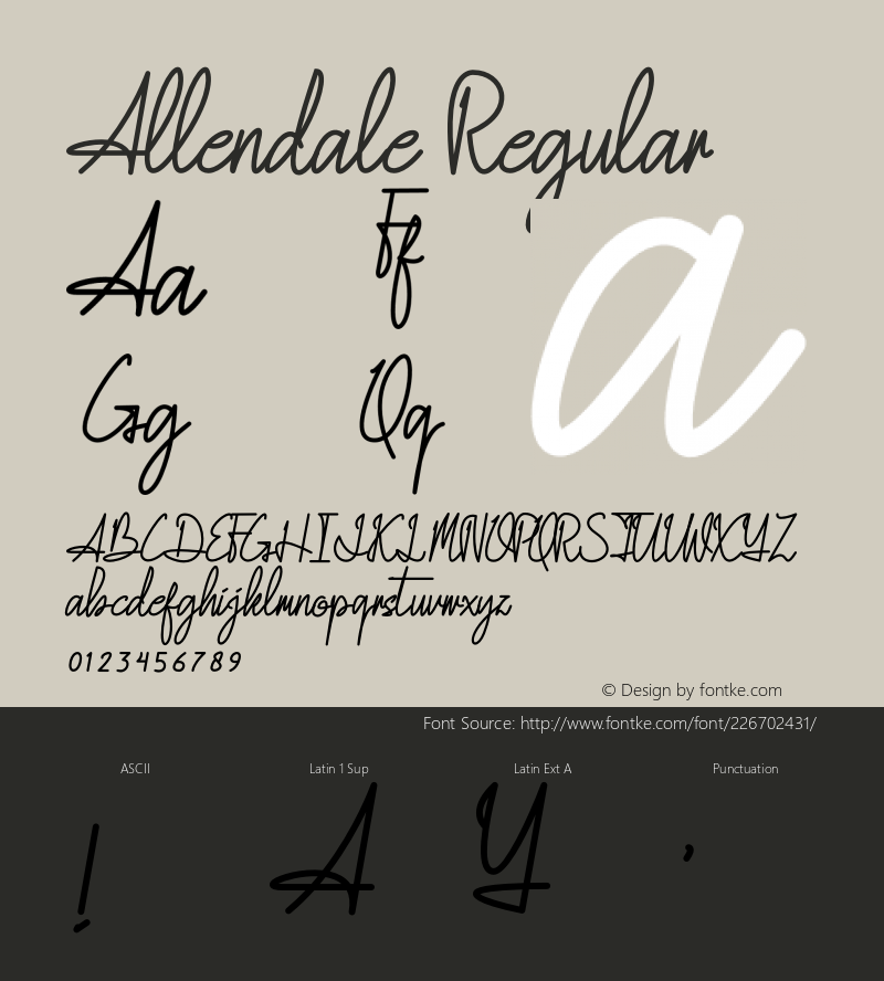 Allendale Version 1.014;Fontself Maker 3.5.4图片样张