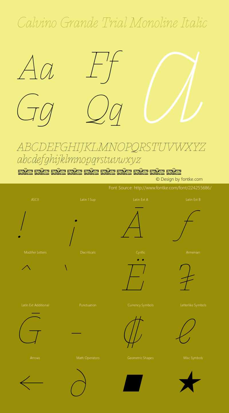 Calvino Grande Trial Monoline Italic Version 1.000图片样张