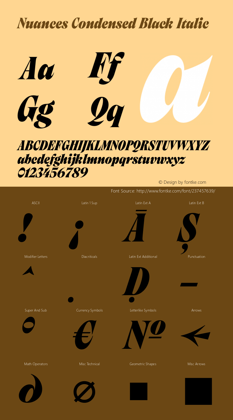 Nuances-CondensedBlackItalic Version 1.001图片样张