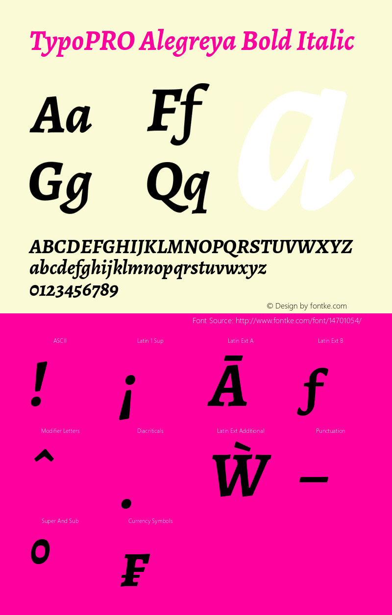 TypoPRO Alegreya Bold Italic Version 1.003图片样张