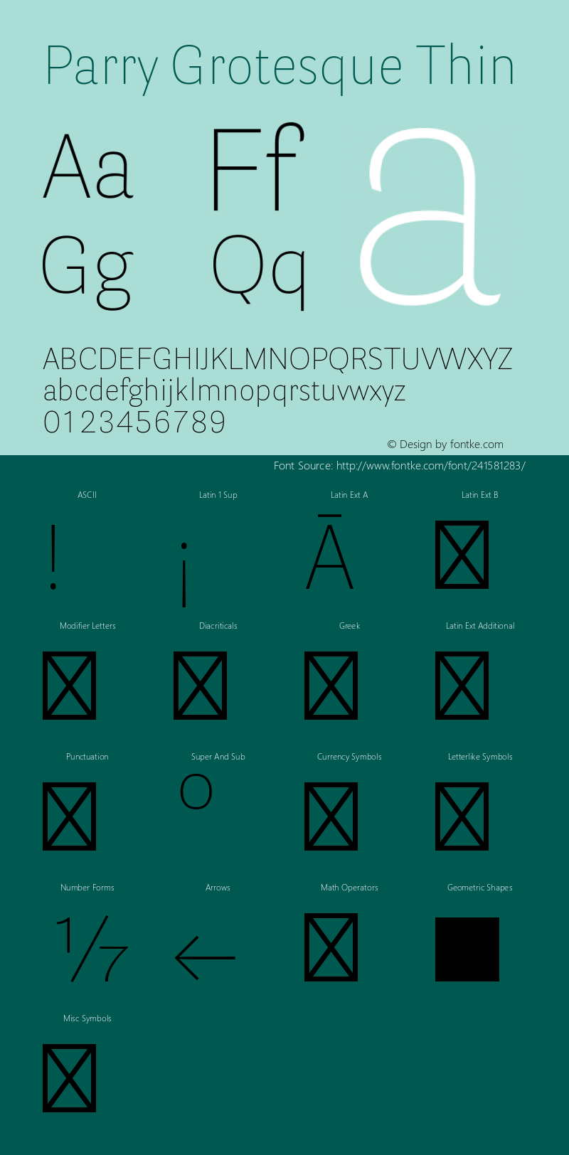 Parry Grotesque Thin Version 2.000图片样张