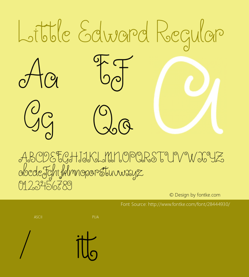 Little Edward Version 1.00;January 22, 2019;FontCreator 11.5.0.2422 64-bit图片样张