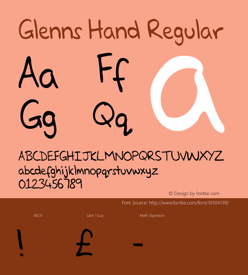 Glenns Hand Regular Version 1.0图片样张