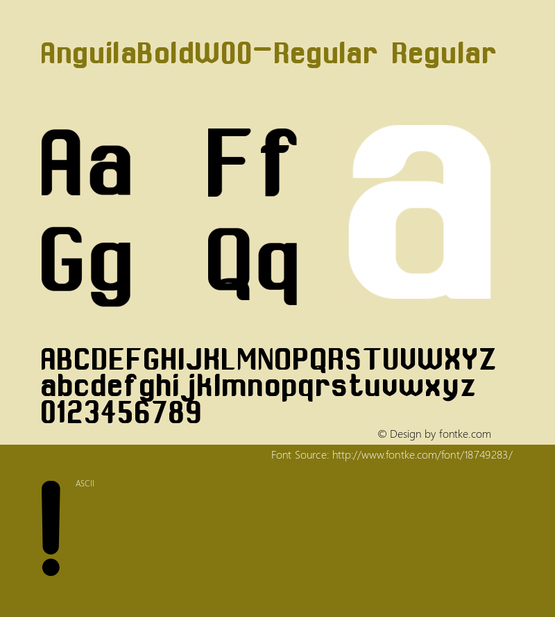 AnguilaBoldW00-Regular Regular Version 1.15图片样张