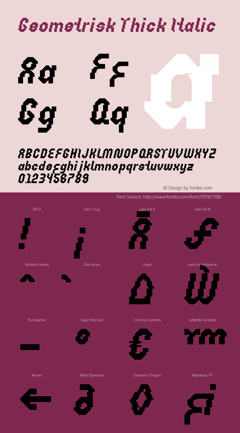 Geometrisk Thick Italic Version 1.010 | web-TT图片样张