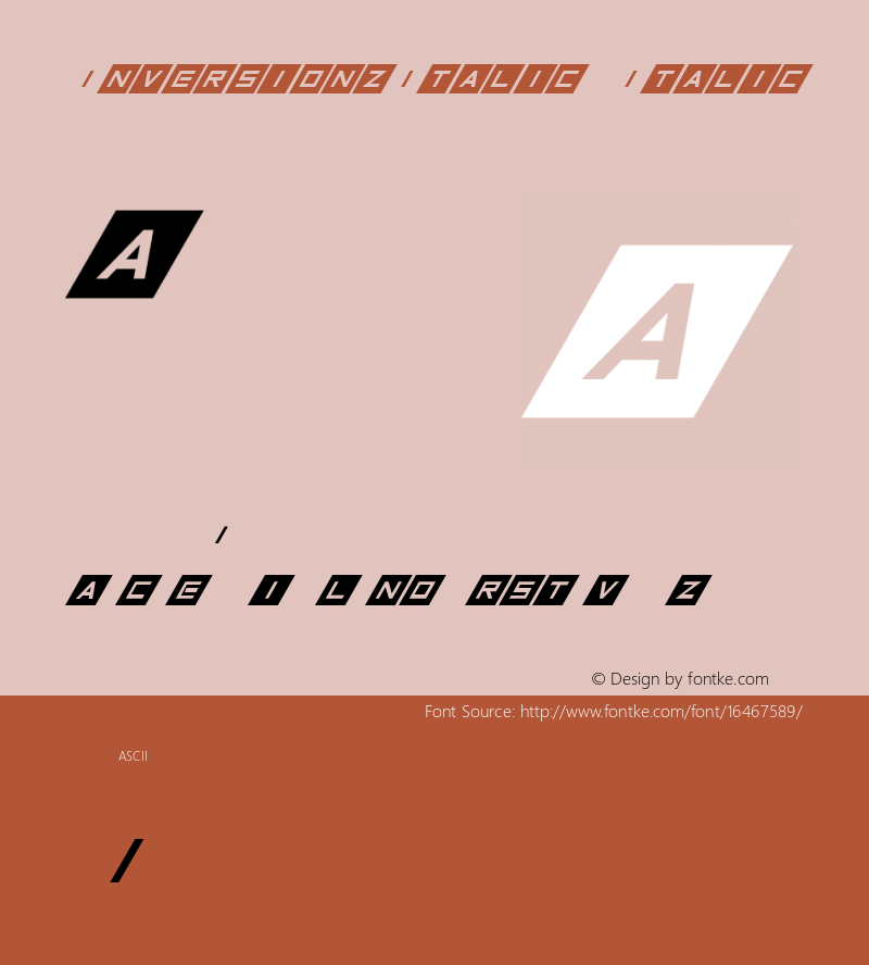 InversionzItalic Italic Version 1.00 January 18, 2015, initial release图片样张