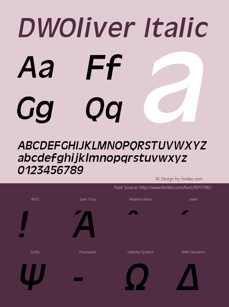 DWOliver Italic 10/26/2002图片样张