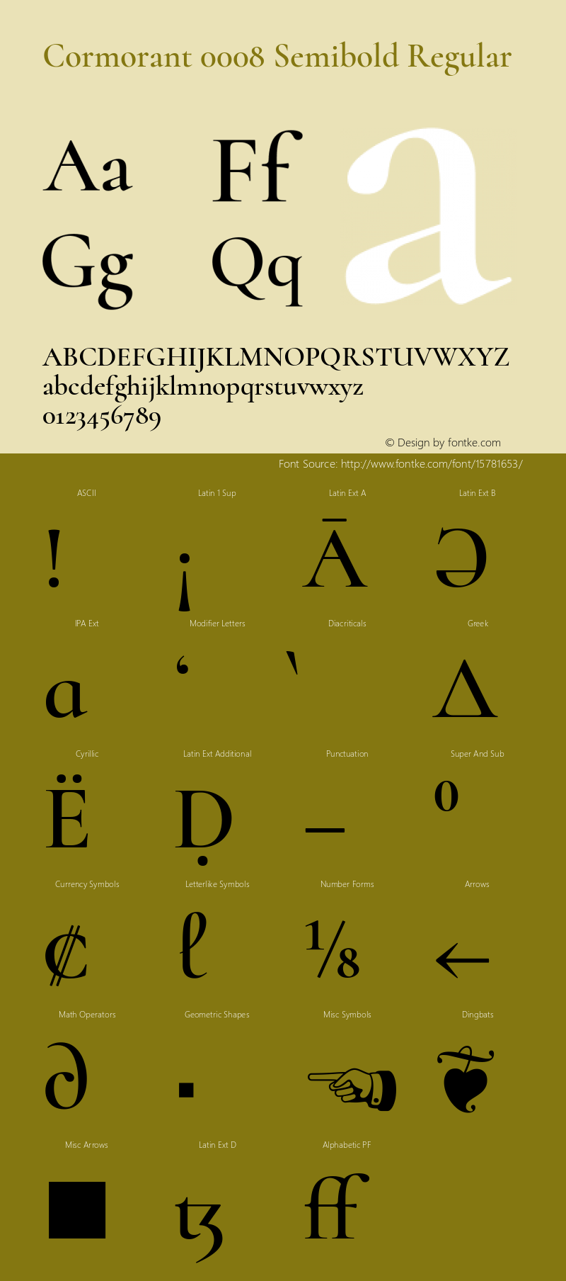 Cormorant 0008 Semibold Regular Version 0.038图片样张