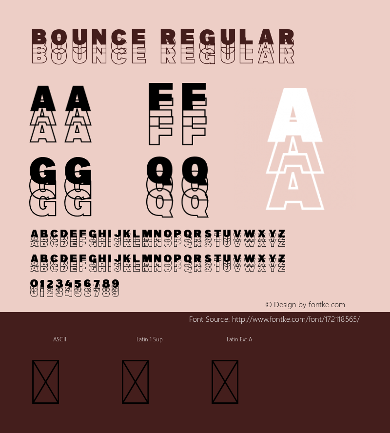 BOUNCE Version 1.001;Fontself Maker 3.5.4图片样张