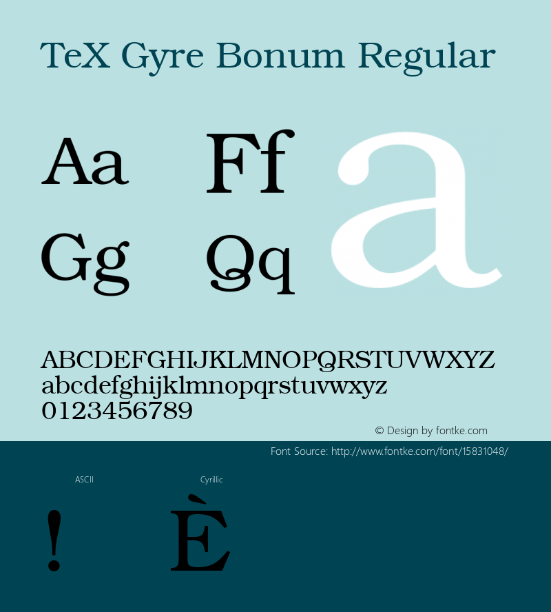 TeX Gyre Bonum Regular Version 1.103;PS 1.103;hotconv 1.0.49;makeotf.lib2.0.14853; ttfautohint (v1.4.1)图片样张