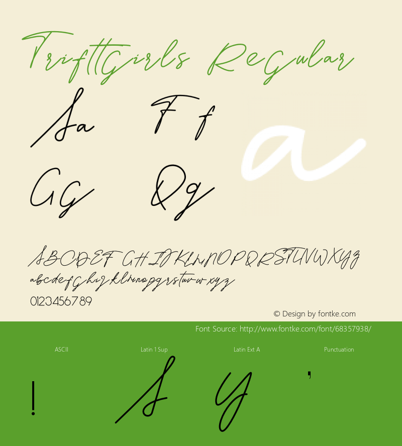 Trifttgirls Version 1.001;Fontself Maker 3.5.1图片样张