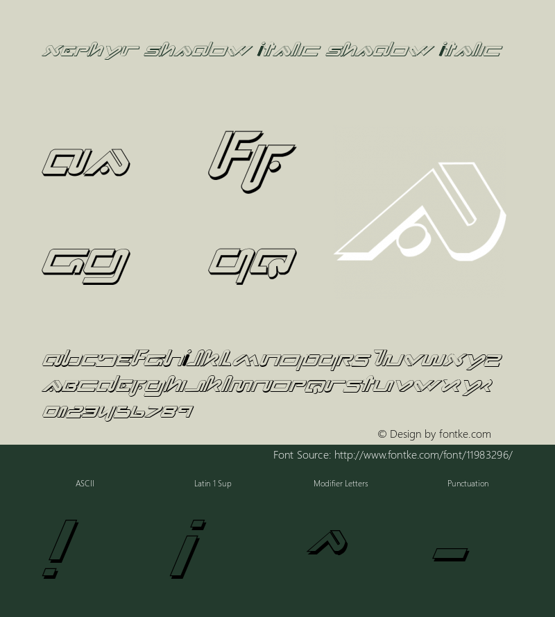 Xephyr Shadow Italic Shadow Italic 1图片样张