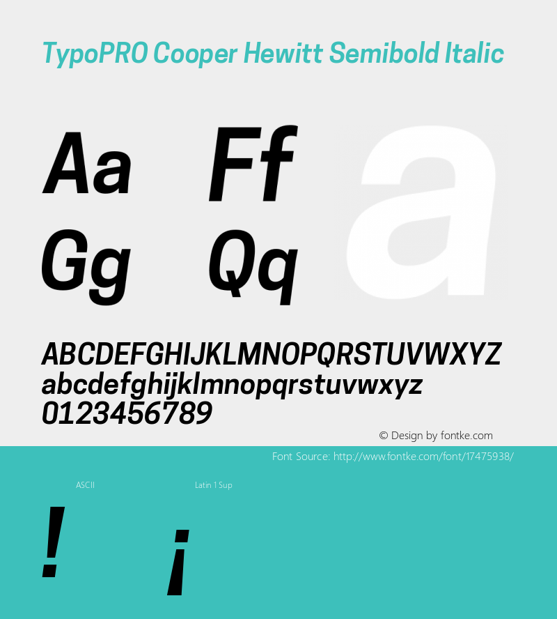 TypoPRO Cooper Hewitt Semibold Italic 1.000图片样张