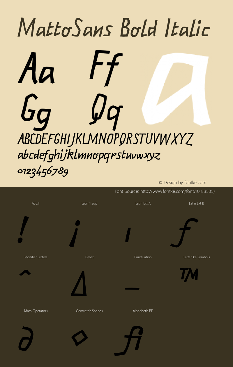 MattoSans Bold Italic 001.000图片样张